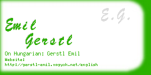 emil gerstl business card